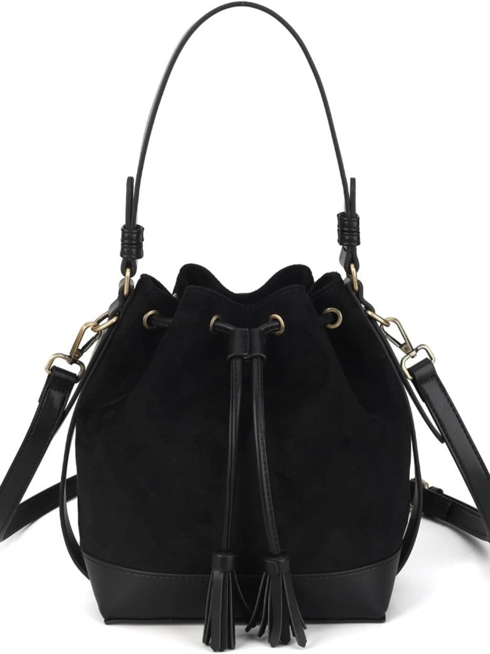 Slouchy Bucket Bag and Suede Crossbody Purse for Women